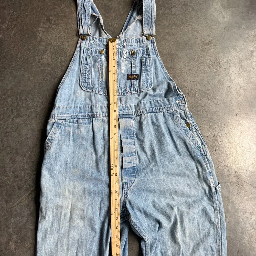 Vintage 50s 60s Big Smith Sanforized Denim Overalls Workwear True VTG Mens 34x29